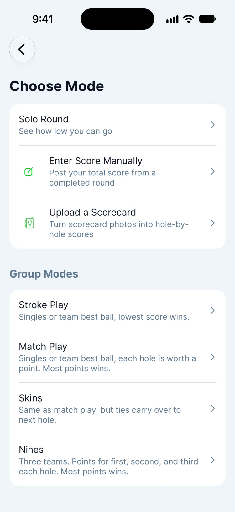 Choose how to post a round